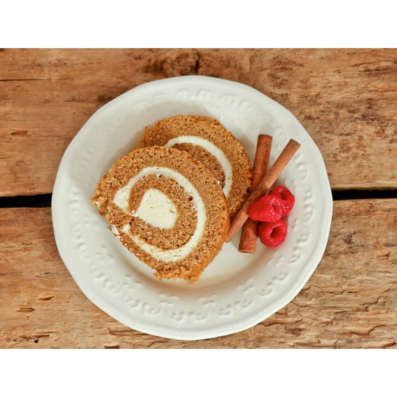 AmishTastes Arianna's Bakery Homemade Pumpkin Roll Autumn Thanksgiving Cake Dessert,