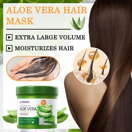 LJYBoBin Aloe Vera Hair Mask for Dry and Damaged Hair,Deep Moisturising & Hydrating Hair Mask for Curly Hair（500 g）
