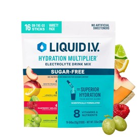Liquid I.V.- “® Multiplicador de Hidratación Sin Azúcar Melón Frambuesa, Lima Limón, Melocotón Blanco, Uva Verde | Electro
