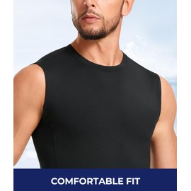 TAILONG 2 Pack Compression Shirt Men - Athletic Base Layer Sleeveless Workout Tank Top Slimming Undershirt