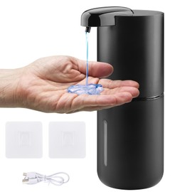 Beihre Automatic Soap Dispenser, 400 ml Gel Soap Dispenser, White, Wall Mounting, Electric Soap Dispenser with Sensor, USB Charged, for Kitchens, Bathrooms, Schools, Hotels, Office