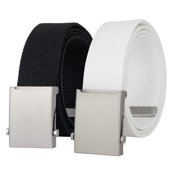 JasGood Canvas Web Belt for Men, Adjustable Fabric Military Belt