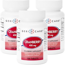 Geri-Care Gericare Cranberry Supplement 450mg 100 Tablets (3 Pack) Urinary Health