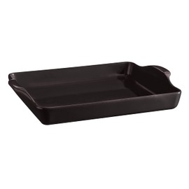 Emile Henry, Charcoal Focaccia Bread Pan/Detroit Style Pizza Dish, 15.9 x 12.4 x 2.7in