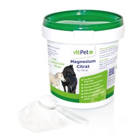 VitPet+ VitPet+ Magnesiumcitrat f1r Pferde C Magnesium Pferd C Premium Magnesiumcitrat Pulver C Zur Unterst1tzung von Muskulatur und Nervensystem C 1000 g inklusive Dosierl?ffel