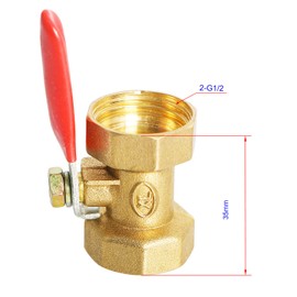 Ohamtes 2Pcs Ordinary Brass Ball Valve G 1/2" Female Thread xG 1/2" Female Thread Valve, 4 Point Double Female Thread Ball Valve, Used for Fluid Control of Water, Oil, Various Solvents, Gas, Natural Gas, Galvanized Steel Pipes, Copper Pipes, Aluminum-Pla