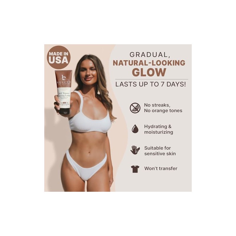 Self Tanner with Organic & Natural Ingredients, Tanning Lotion, Sunless