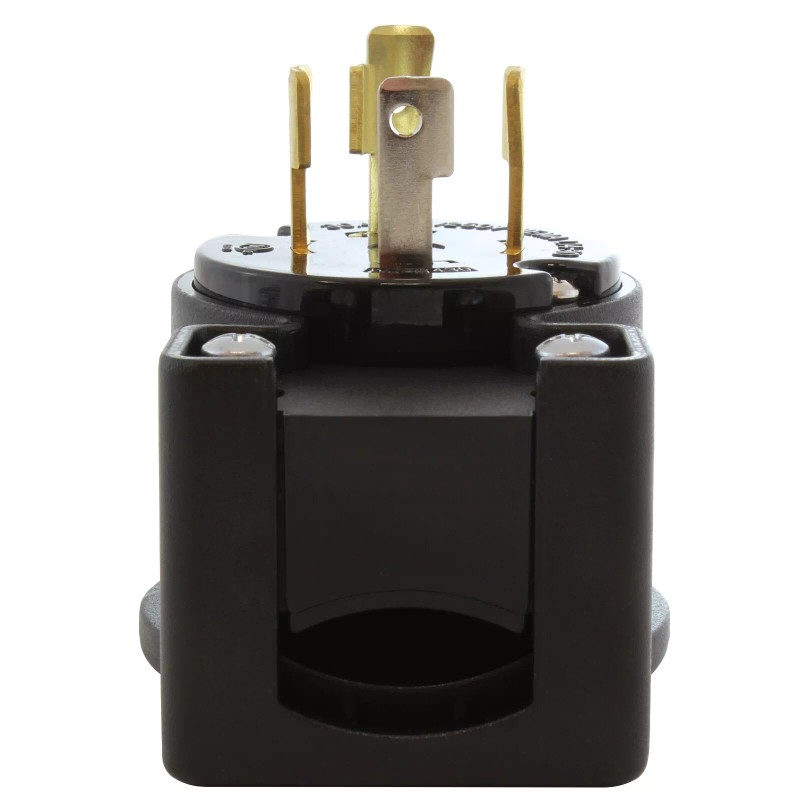 AC WORKS® 30A 125/250V NEMA L14-30P 4-Prong Locking Right Angle