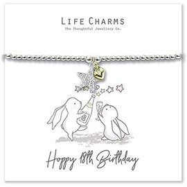 Life Charms Rosey Rabbits Happy 18th Birthday Bracelet