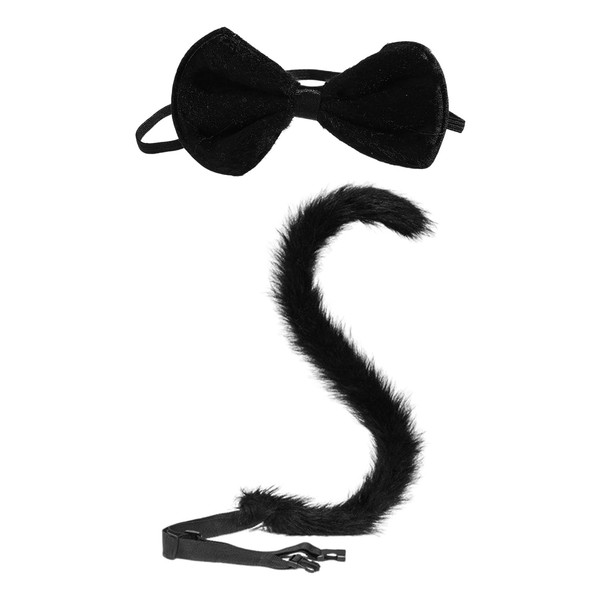 CQQNIU 1 Cat Tail, 1 Bow Tie, Cute Plush Decoration,