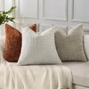 decorUhome Light Grey Chenille Throw Pillow Covers 24x24 Set of