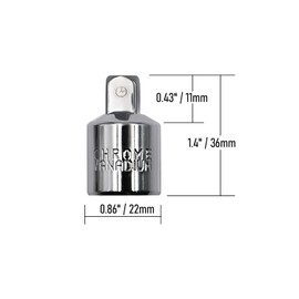 FOCMKEAS Socket Adapter 1/2" Drive (F) to 3/8"(M), CR-V, Female to Male, 2PCS