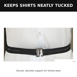 Adjustable Shirt Stay Belt for Men & Women, Non-Slip Elastic Shirt Tuck Belt, Anti-Wrinkle Invisible Waistband, Keeps Shirts Tucked All Day for Business, Office & Formal Wear