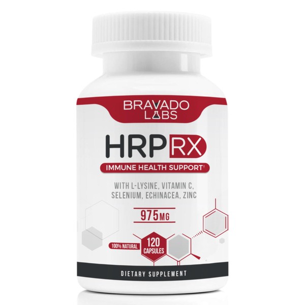 Bravado Labs Advanced Lysine Immune Support 975 mg - Maximum Immune Support Supplement - Super Lysine Outbreak Support Pills for Adults - with Zinc, Vitamin C - 120 ct
