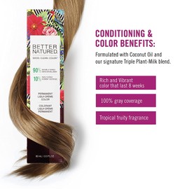 Better Natured Permanent Liqui Creme Hair Color Dye Kit | 100% Gray Coverage | Rich & Vibrant Coloring | Naturally-Derived | Vegan | 4NRV Medium Natural Red Violet Brown