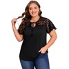 unewmy Plus Size Summer Tops for Women Elegant Tie Front