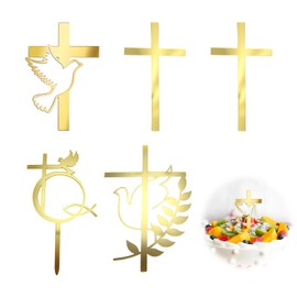 5 Stück Kommunion Tortendeko, Erstkommunion Deko, Tauf-Tortendeko –Dekostücke für Mädchen und Jungen