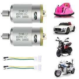 2PCS 12 Volt RS390 20000RPM Motor for Kid's Electric Ride on Toys Car,RS380-RS390 12 Teeth(12 Pinion) Motor for 12V Electric bike Upgrade Replace Accessories Parts (12V RS390 20000RPM)