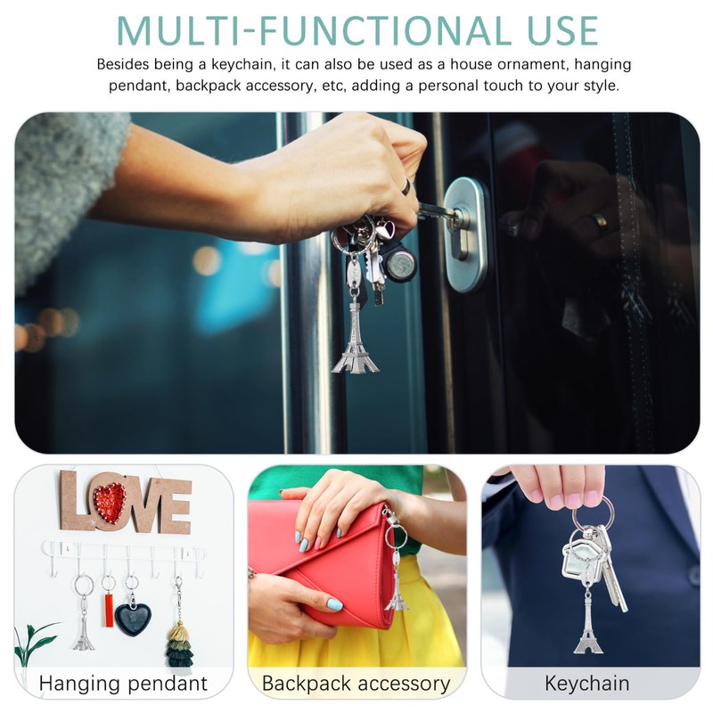 Toddmomy 12 Pcs Eiffel Tower Keychains Retro Embellishment French Souvenirs