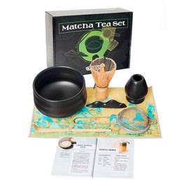 Chadogu Matcha Set - Complete Tea Ceremony Kit with Bamboo Whisk, Scoop, Bowl, and Accessories for Traditional Japanese Matcha Preparation