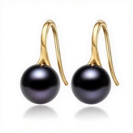 Huge Tomato AAA Freshwater Pearl Earrings Pearl Drop Earrings 8-9mm Sterling Silver and 14k Gold Real Pearl Earrings