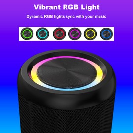 CofunKool Small Portable Bluetooth Speaker with RGB Light, Clear Stereo Sound, Wireless Speaker Bluetooth 5.4, TWS Pairing, AUX & TF Card Input for Bedroom, Desk, Travel, Home