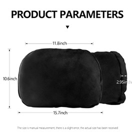 Car Neck Pillow Soft Leather Headrest,Premium Interior Accessories Headrest Support for Driver or Front Passenger Seat,for Driving Home Office (Black)