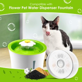 Cat Water Fountain Filters, 8 Pack Triple Action Water Fountain Filters, Replacement Cat Drinking Fountain Filters, Activated Carbon Filter Compatible with 3L Flower Pet Water Dispenser Fountain
