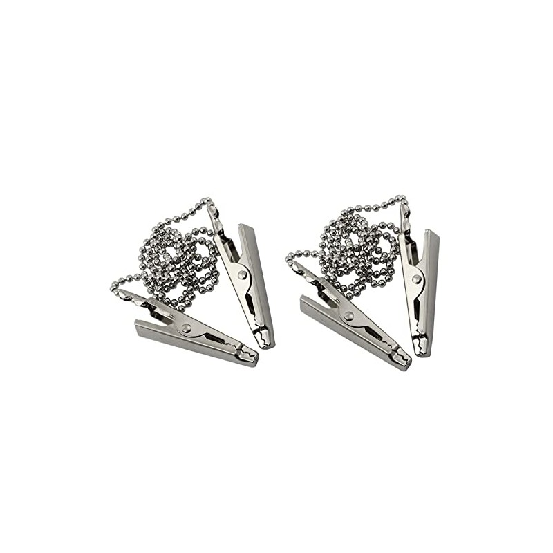 ZYAMY 2pcs Dental Bib Clips Metal Napkin Clip Chain Keep