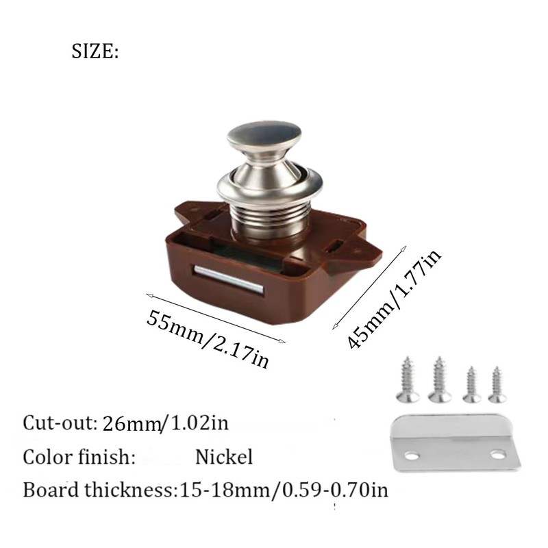 MTSmart RV Cabinet Locks, ABS Push Button Cabinet Latch for