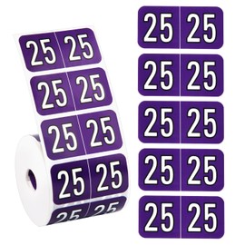 500pcs 2025 Year Stickers, 1.5x0.75in 2025 New Year Stickers File Folder Year Labels Color Coded Stickers 25 Year Labels for End Tab File Folders Office Supplies (Purple)