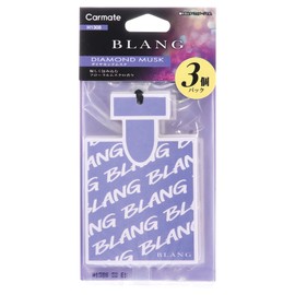 Carmate H1308 Blang Hanging Air Freshener [Diamond Musk Scent] Pack of 3, For Cars, Rooms, Bathrooms, Closets, 1 Piece Will Last Approximately 30 Days, Hanging Monogram