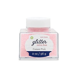 Sulyn Extra Fine Cameo Pink Glitter Stacker Jar, 2 Ounces, Non-Toxic, Stackable and Reusable Jar, Multiple Slot Openings for Easy Dispensing and Mess Reduction, Light Pink Glitter, SUL51825