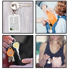 Blank Photo Keyring, Pack of 40 Transparent Circle Discs and Key Fobs, Clear Round Acrylic Key Chain, Spaces, Picture Frame, Key Ring, Pendant, Gift