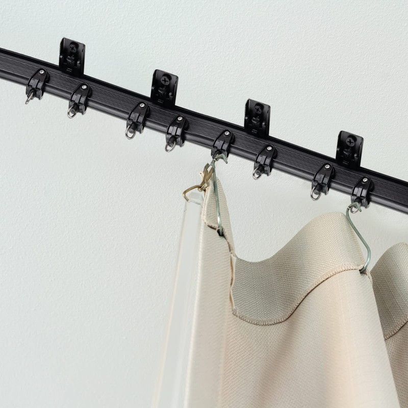 Jetec Curtain Tracks Ceiling Flexible Curtain Track Bendable Rail Curved