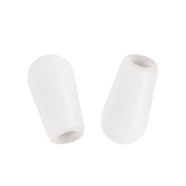 DIAO79NI Basic Metric 4mm Guitar 3 Way Toggle Switch Tips LP Switch Caps Switch Knobs for Import China Japan Epiphone Les Paul Pickup Selector, White (Set of 2)