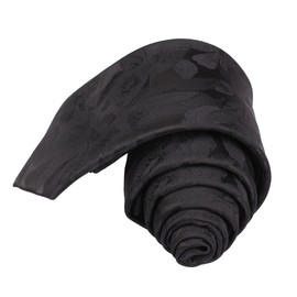 Men's Black Party Cravat Suit Ties Self Silk Suit Necktie Birthday Gift for Guys