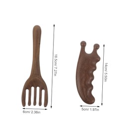 Healeved 2pcs Sandalwood Massage Comb with Handle Natural Wood Scalp Massager for Hair Care Fine Teeth for Gentle Massage Travel Friendly Guasha Tool to Sleep Quality and Scalp Health