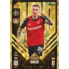 Match Attax 2024 2025 Alejandro Grimaldo 100 Club Trading Card