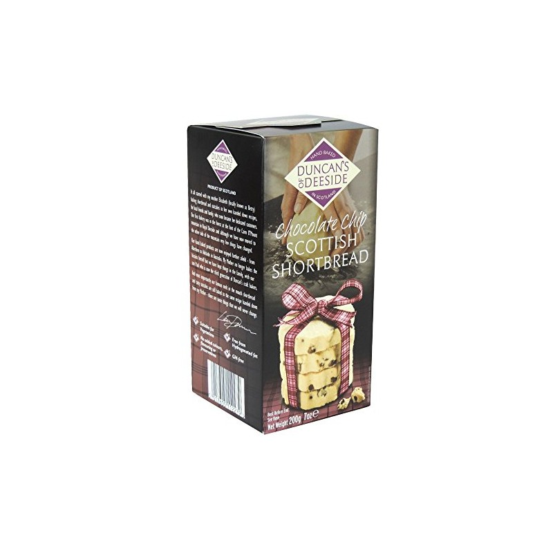 Scotland Hand Baked Butter Shortbread Cookie Box 7oz (Chocolate Chip