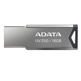 ADATA 16 GB Memoria Flash USB 2.0 Color Plata con Negro (Modelo UV250)