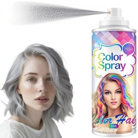 Gray Hair Spray, Temporary Hair Color Spray for Kids Women Men, Gray Hair Wax Dye, Temporary Hair Dye, Washable & Non-Sticky Hair Color Dye Pomades Natural Hair Dye for Party,Holloween,Cosplay(Gray)
