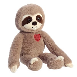 Aurora® Heartwarming Valentine Sweety Sloth Stuffed Animal - Decorative Companion - Loveable Companions - Brown 12 Inches