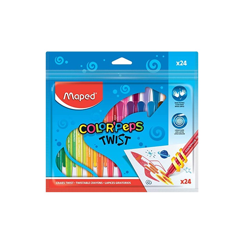 Maped Color'Peps Twist Colouring Crayons (Pack of 24)