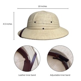 EverJoy Party Adult Safari Pith Hat – French Beige Costume Helmet - Explorers - Adventure - Tropical Helmet