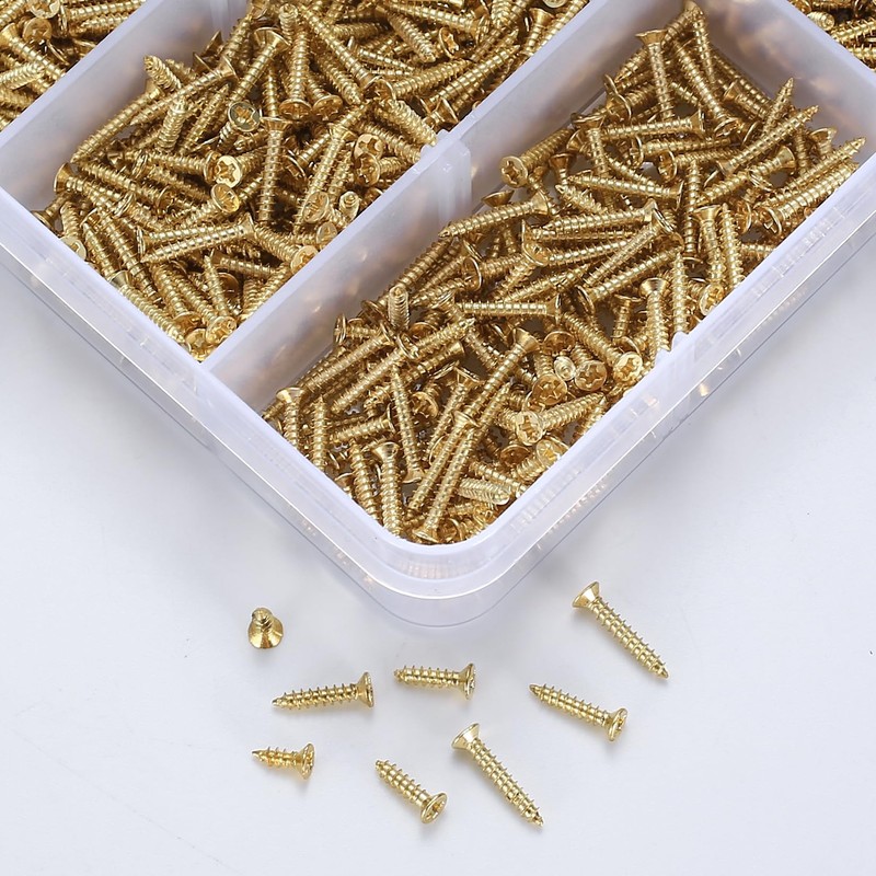 Small Self-Drillin, 2400 Small Wood Screws, Phillips Screws, Flat Head