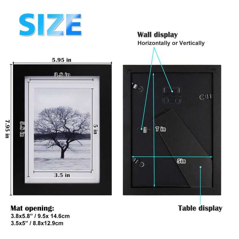 EGOFINE 7x5 Picture Frames Set of 3, Made of Solid