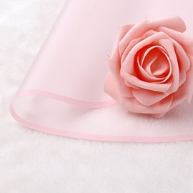 20 Pcs Pink border Flower Wrapping Paper,Waterproof Valentine's Day Bouquet Wrapping Paper 23x23Inch Used for DIY Crafts, Gift Packaging, Flower Shop Bouquet Packaging