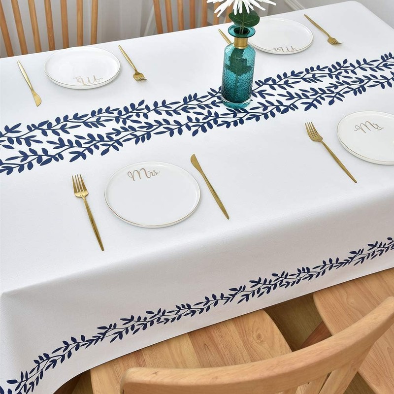 Yofori Table Cloth Plastic Tablecloth Wipeable PVC Wipe Clean WaterProof