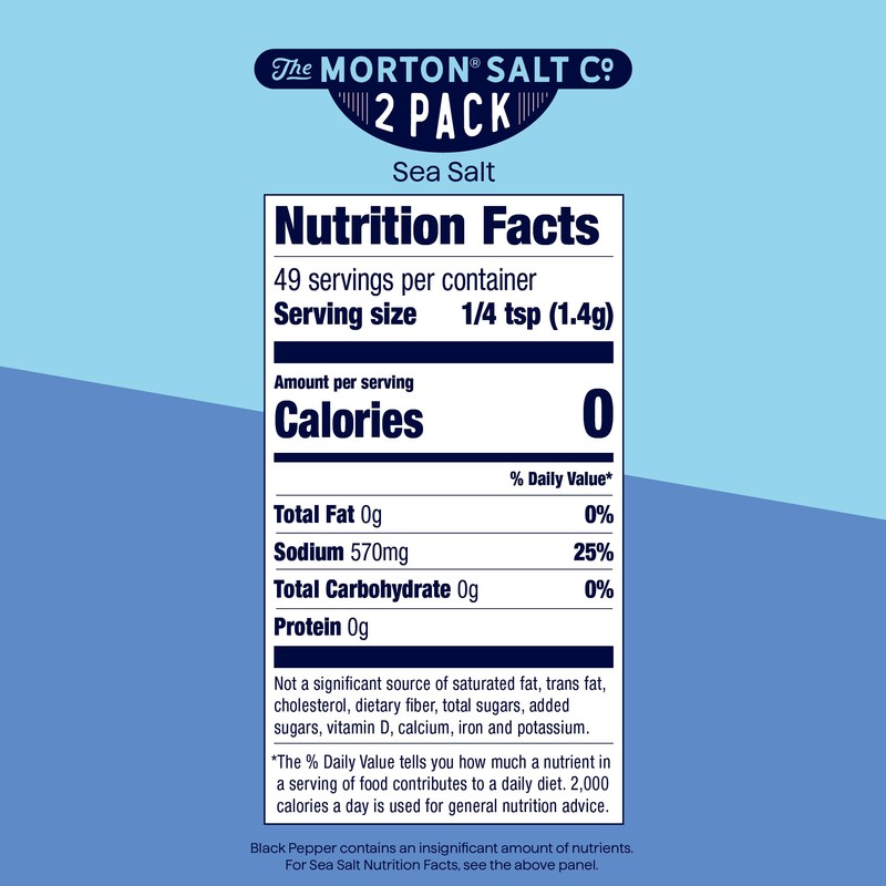 Morton Grinder Set - Sea Salt (2.5 oz) & Black